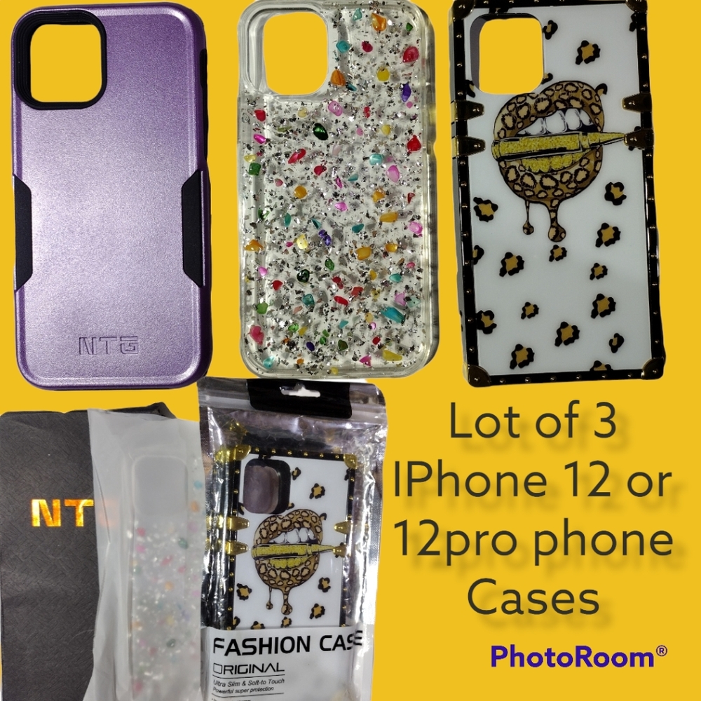 Lot of 3 IPhone 12 or 12pro Phone Cases